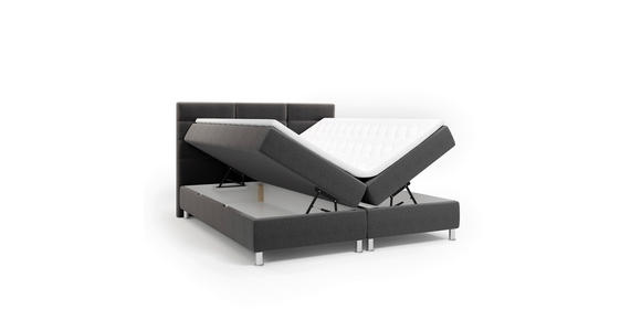 BOXBETT 160/200 cm  in Anthrazit  - Chromfarben/Anthrazit, KONVENTIONELL, Textil/Metall (160/200cm) - Carryhome