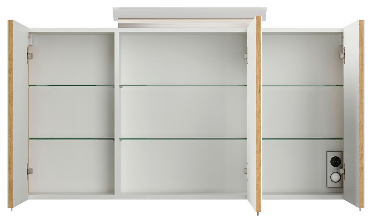 BADEZIMMER 3-teilig  in 120 cm  - Eichefarben/Weiß, Basics, Holzwerkstoff/Stein (120cm) - MID.YOU