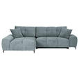 ECKSOFA in Flachgewebe Dunkelgrau  - Dunkelgrau/Schwarz, KONVENTIONELL, Textil/Metall (180/295cm) - Carryhome