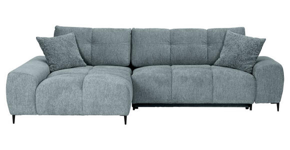 ECKSOFA in Flachgewebe Dunkelgrau  - Dunkelgrau/Schwarz, KONVENTIONELL, Textil/Metall (180/295cm) - Carryhome