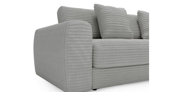 ECKSOFA Hellgrau Cord - Hellgrau/Schwarz, MODERN, Kunststoff/Textil (302/182cm) - Carryhome