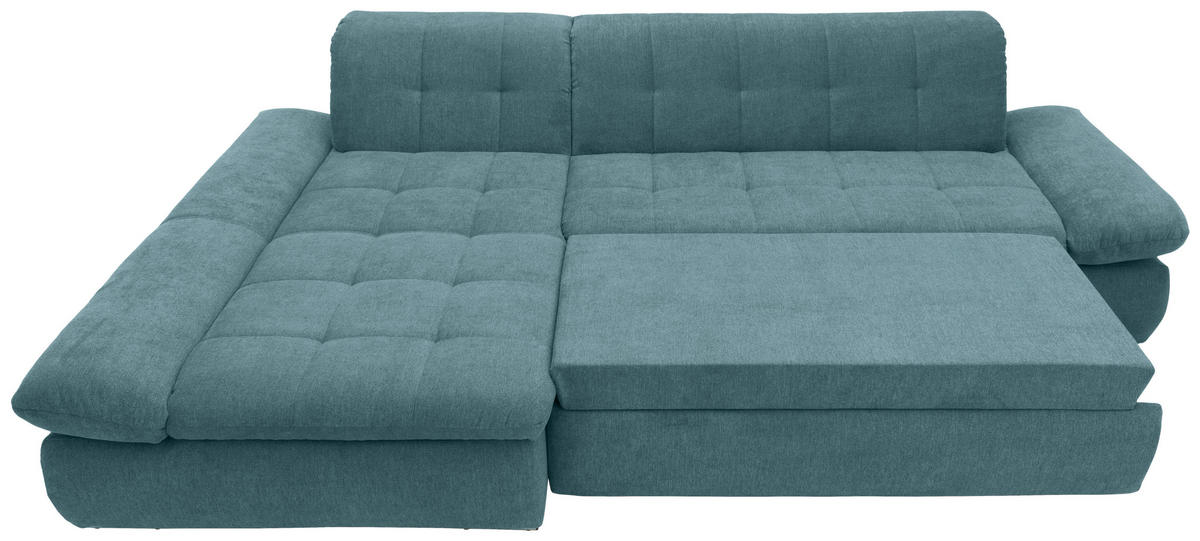 ECKSOFA in Mikrofaser Petrol  172/300 cm  - Chromfarben/Petrol, KONVENTIONELL, Textil/Metall (172/300cm) - MID.YOU