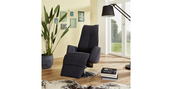 RELAXSESSEL in Textil Dunkelblau - Anthrazit/Dunkelblau, Design, Textil/Metall (71/114/84cm) - Johann Jakob