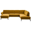 WOHNLANDSCHAFT in Velours Currygelb  - Currygelb/Schwarz, Design, Textil/Metall (179/335/220cm) - Beldomo System