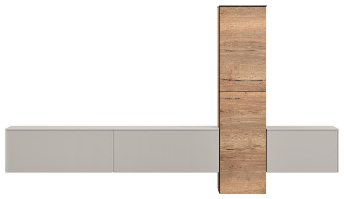 WOHNWAND  in Grau  282/160/37 cm  - Eichefarben/Grau, Design, Holzwerkstoff (282/160/37cm) - Celina Home