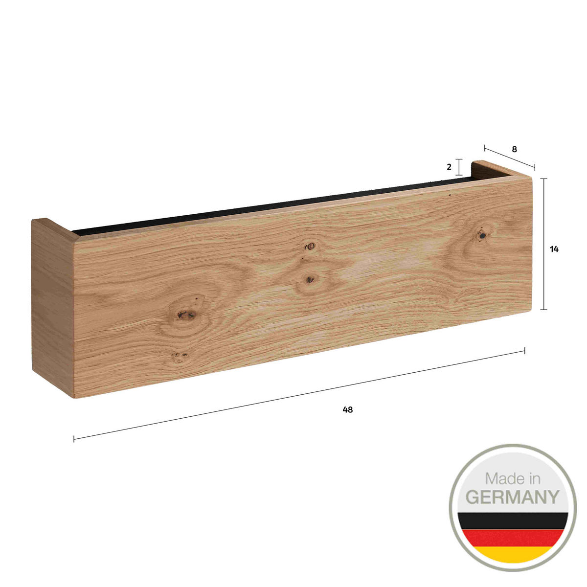 LED-WANDLEUCHTE 654   - Wildeiche, Natur, Holz (15/48/10cm) - Ambiente