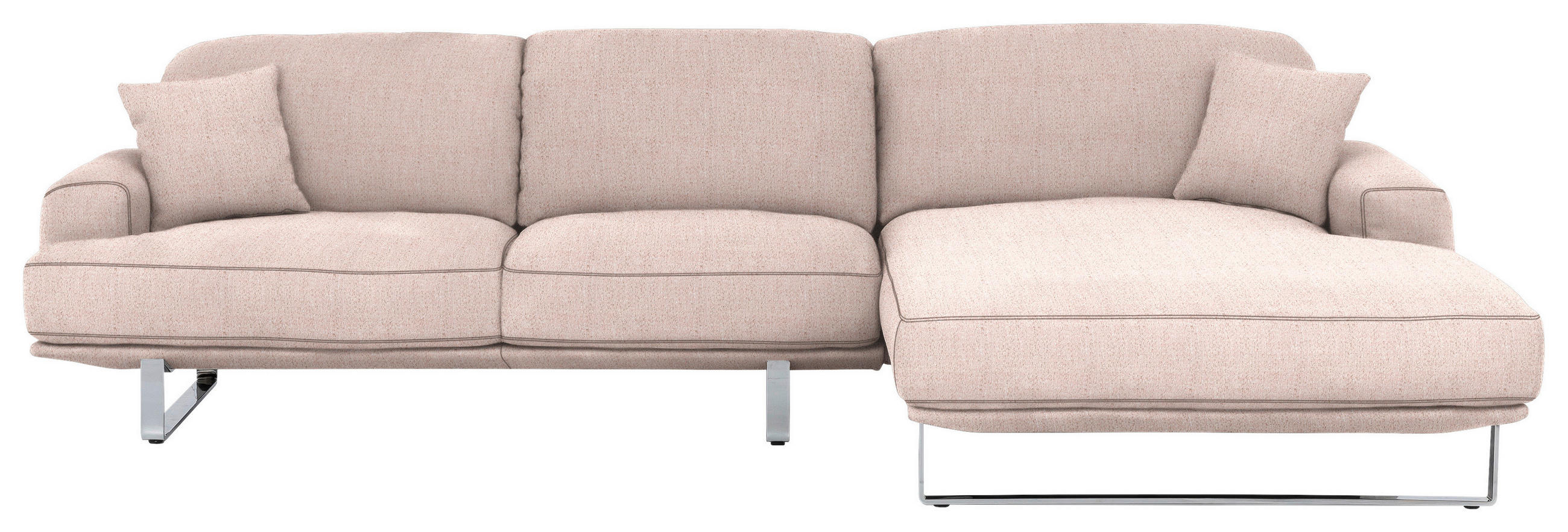 ECKSOFA in Webstoff Rosa  304/184 cm  - Rosa, Design, Textil/Metall (304/184cm) - Dieter Knoll