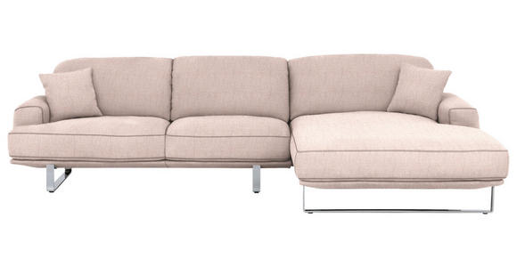 ECKSOFA Rosa Webstoff  - Rosa, Design, Textil/Metall (304/184cm) - Dieter Knoll