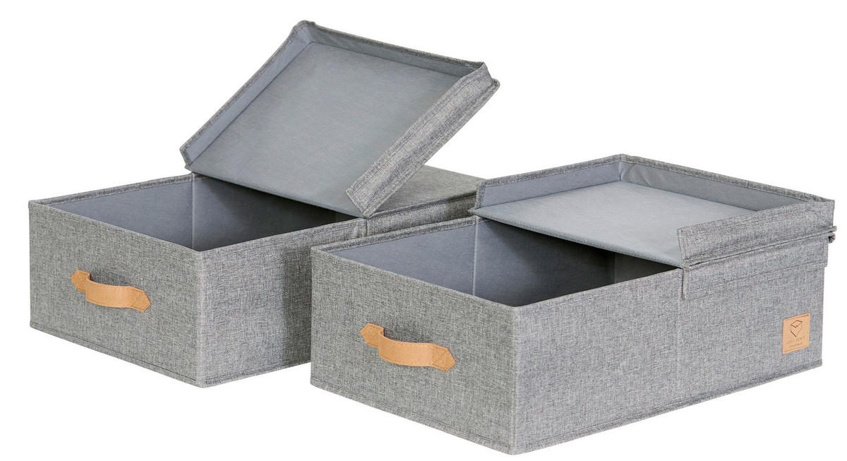 AUFBEWAHRUNGSBOXEN-SET Premium  - Hellgrau, Basics, Textil (50/33/16cm) - Store It