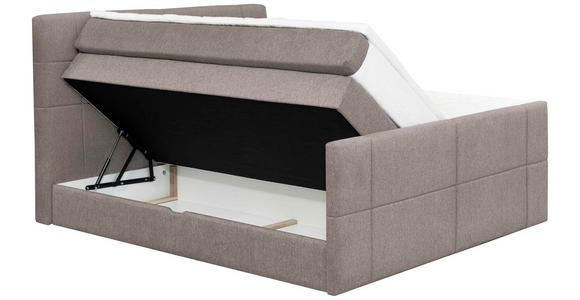 BOXSPRINGBETT 180/200 cm  in Taupe  - Taupe, KONVENTIONELL, Textil (180/200cm) - Carryhome