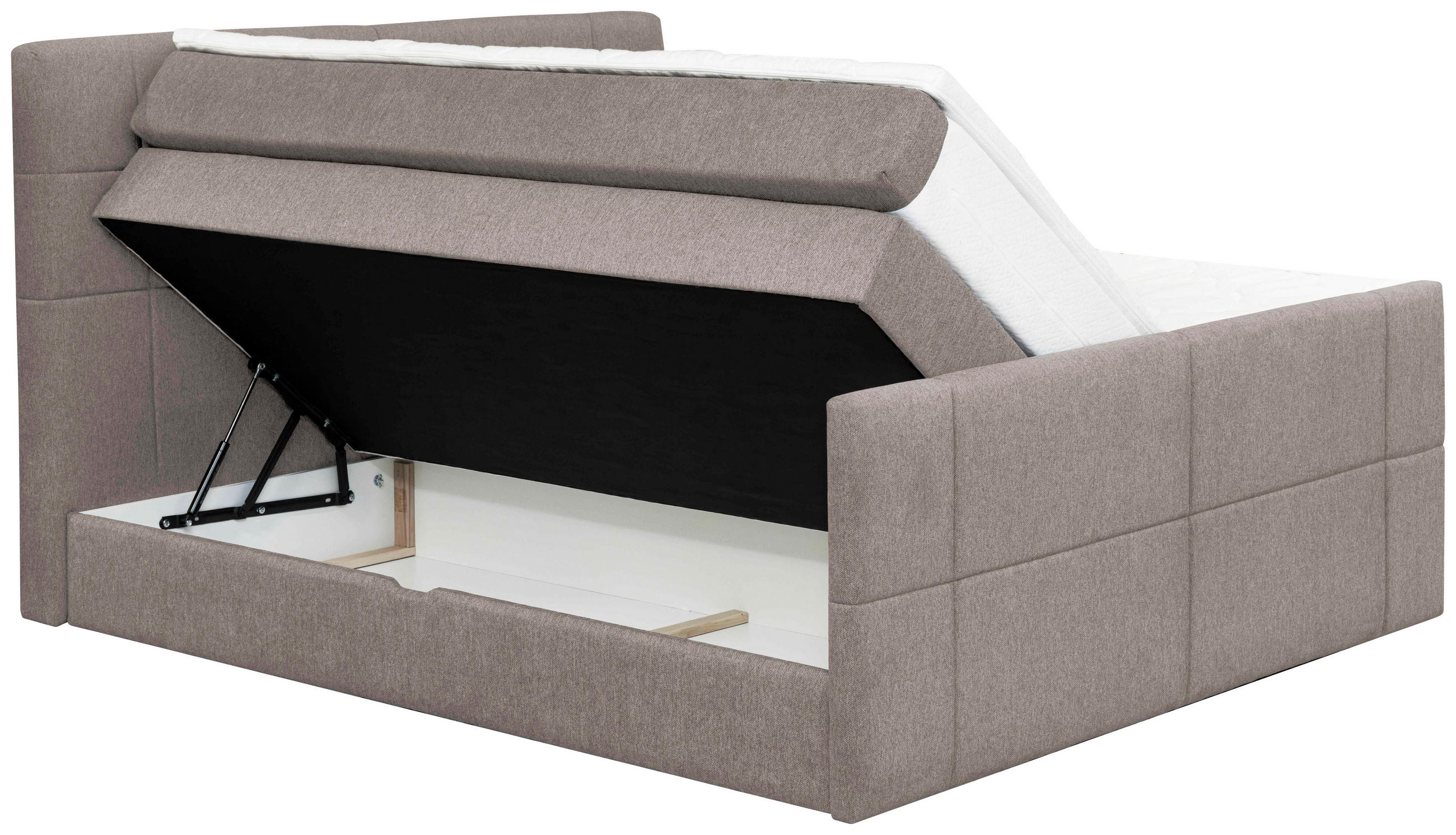 BOXSPRINGBETT 180/200 cm  in Taupe  - Taupe, Konventionell, Textil (180/200cm) - Carryhome