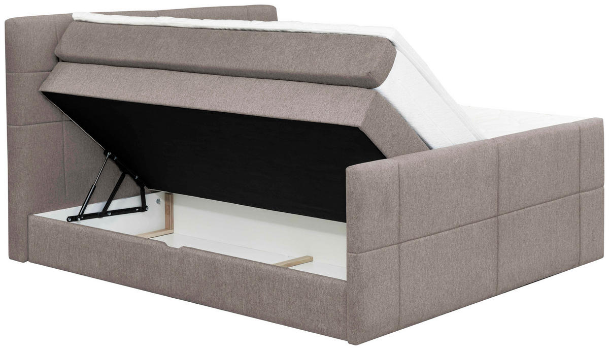 BOXSPRINGBETT 180/200 cm  in Taupe  - Taupe, Konventionell, Textil (180/200cm) - Carryhome