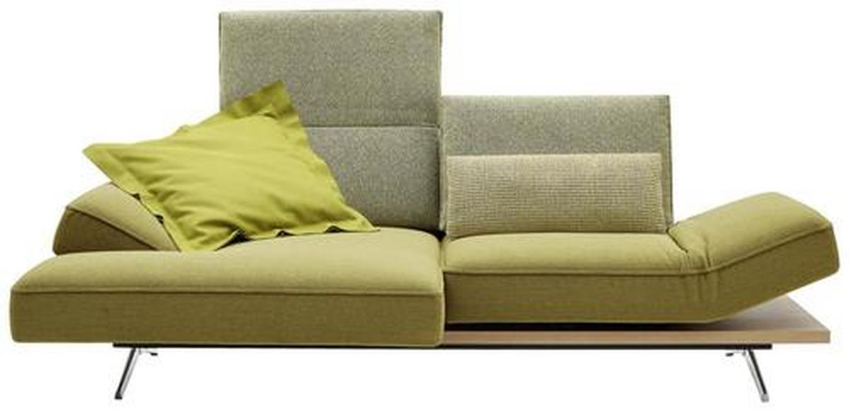 ECKSOFA Limette Flachgewebe  - Chromfarben/Limette, Design, Holz/Textil (132/240cm) - Koinor