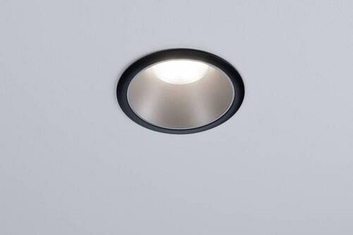 LED-EINBAUSPOT Cole 8,8 cm  - Silberfarben/Schwarz, Design, Kunststoff/Metall (8,8cm) - Paulmann