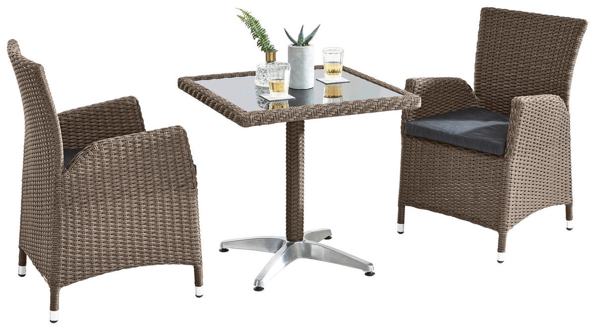 GARTENSESSEL Aluminium Grau, Schwarz  - Schwarz/Grau, LIFESTYLE, Kunststoff/Textil (57/90/60cm) - Ambia Garden