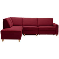 ECKSOFA in Flachgewebe Rot  203/261 cm  - Eichefarben/Rot, KONVENTIONELL, Holz/Textil (203/261cm) - Sedda