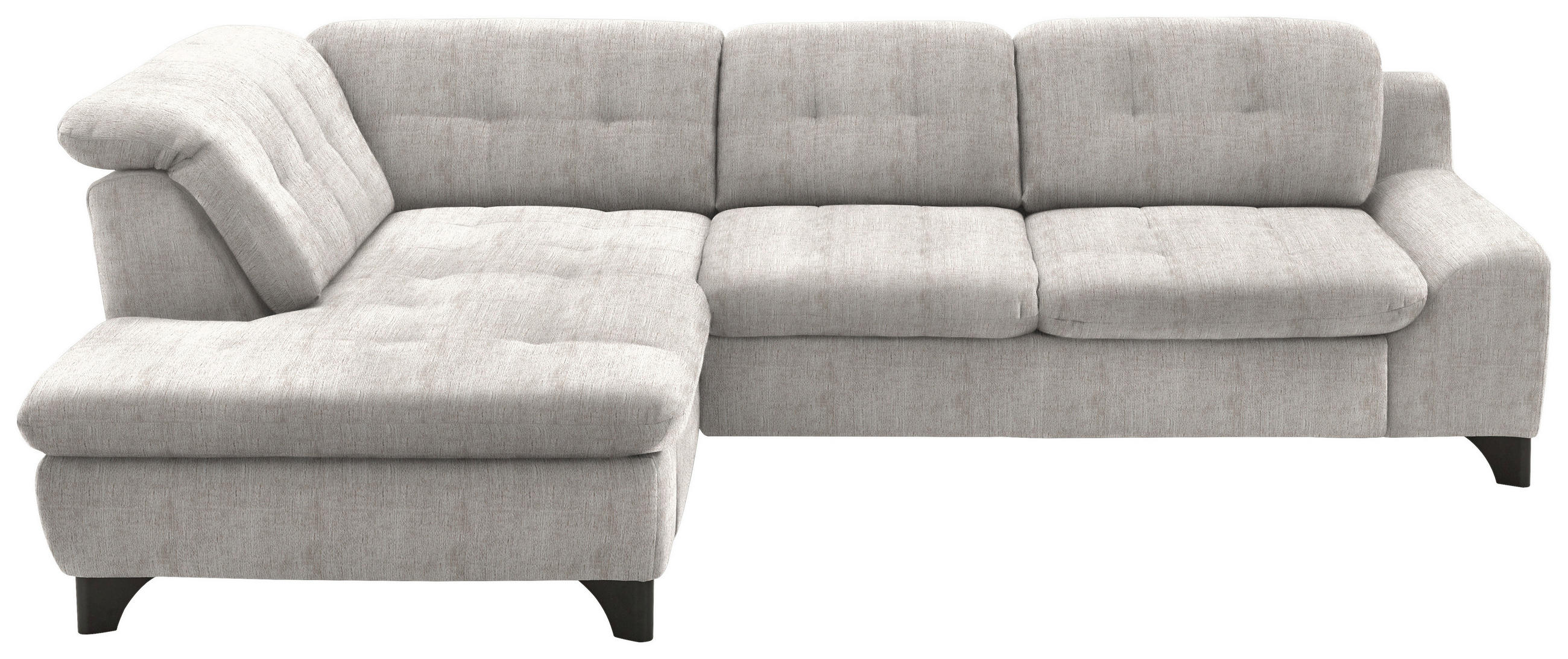 HÖRNSOFFA i chenille ecru  - svart/ecru, Klassisk, metall/textil (200/281cm) - MID.YOU