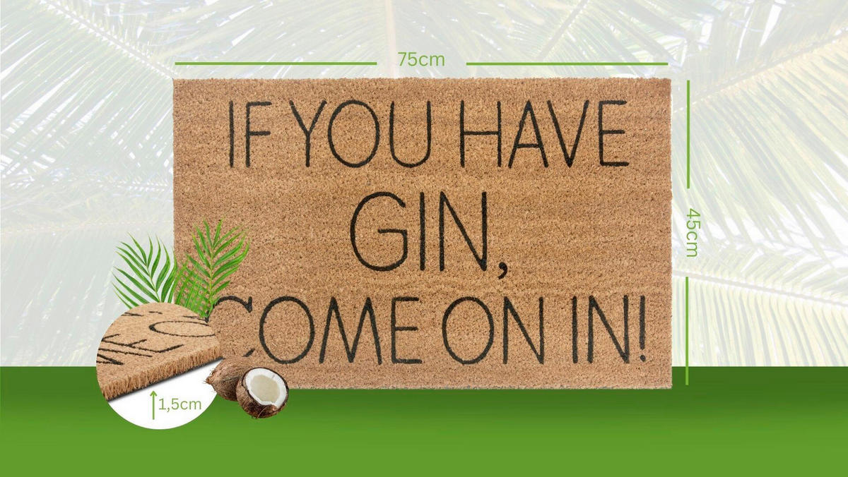 KOKOSMATTE  45/75 cm  Schwarz, Hellbraun  - Hellbraun/Schwarz, Basics, Naturmaterialien/Kunststoff (45/75cm) - Hanse Home