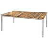 GARTENTISCH 180/100/75 cm Holz, Metall rechteckig  - Edelstahlfarben/Teakfarben, Design, Holz/Metall (180/100/75cm) - Zebra 