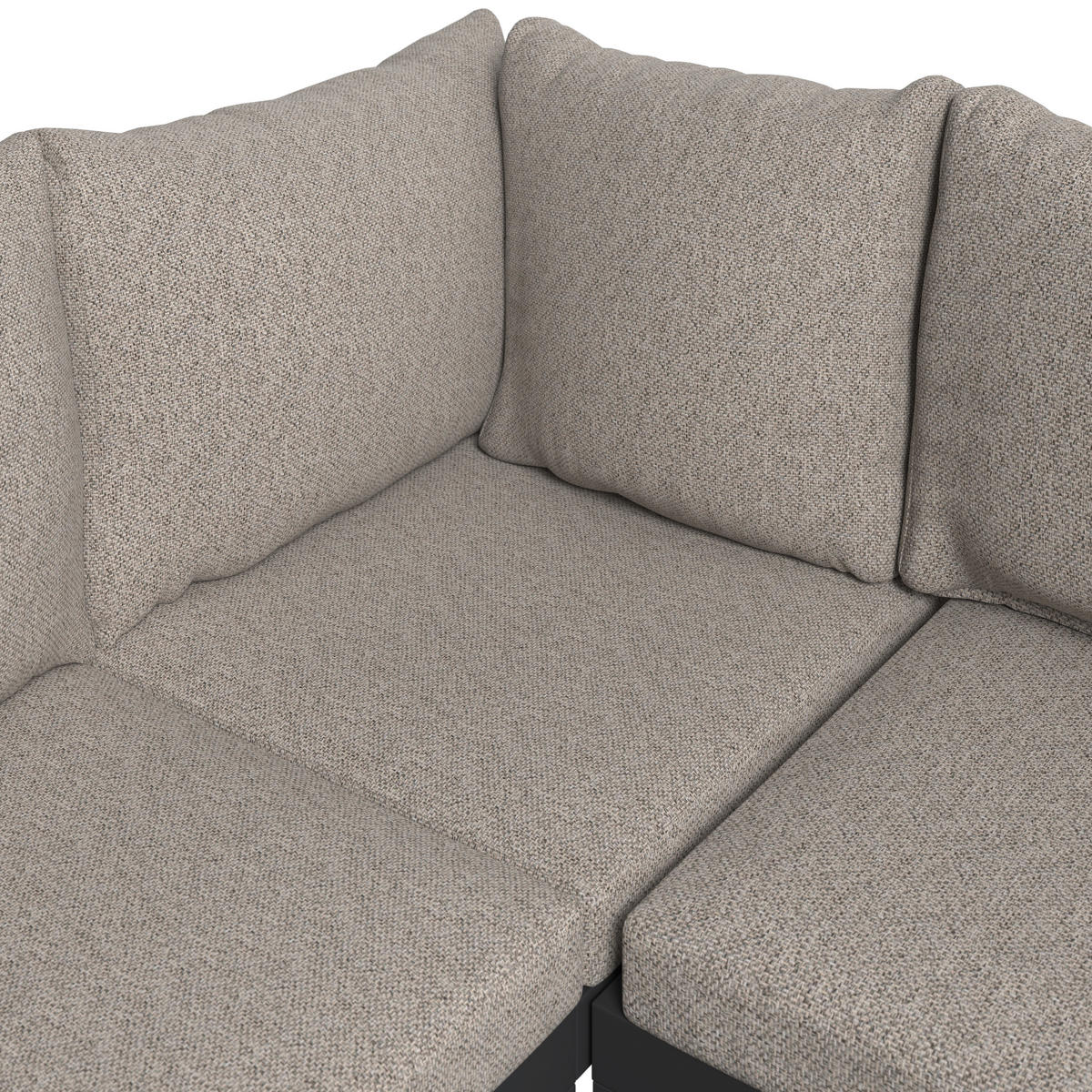 LOUNGEGARNITUR 3-teilig   142.5/70/67 cm Aluminium, Eisen  - Dunkelgrau/Grau, MODERN, Kunststoff/Textil (142.5/70/67cm) - Ambia Garden