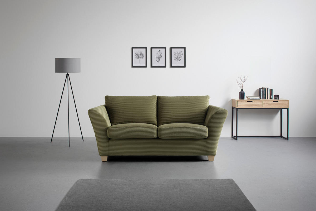 2-SITS SOFFA i textil grön  - grön/mörkgrön, trä/textil (190/70-85/95cm) - MID.YOU