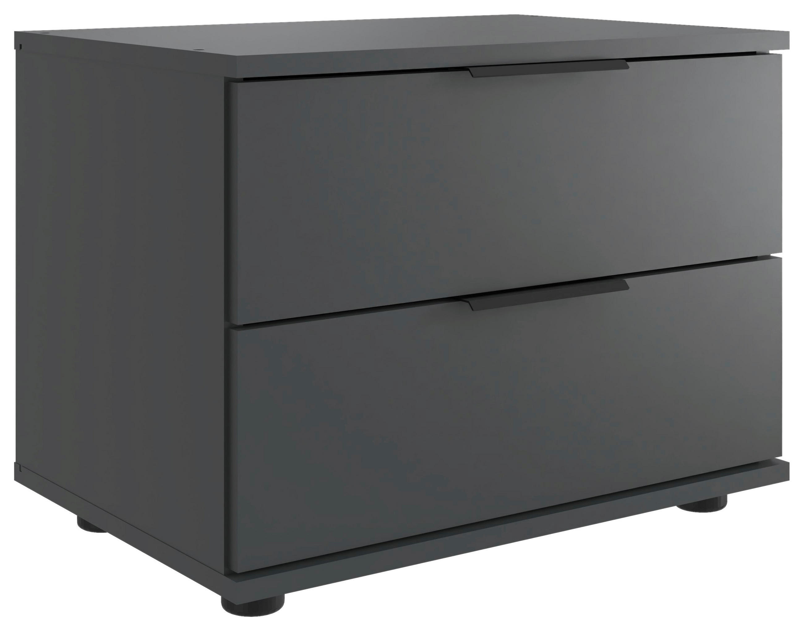 NACHTSCHRANK  - Schwarz/Graphitfarben, Design, Holzwerkstoff/Kunststoff (52/40/38cm) - Carryhome