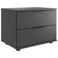 NACHTSCHRANK  - Schwarz/Graphitfarben, Design, Holzwerkstoff/Kunststoff (52/40/38cm) - Carryhome
