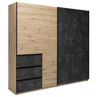 SCHIEBETÜRENSCHRANK 215/205/61,5 cm  - Taupe/Schwarz, MODERN, Holzwerkstoff/Metall (215/205/61,5cm) - MID.YOU