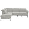 ECKSOFA in Struktur Silberfarben  - Silberfarben/Schwarz, Modern, Textil/Metall (235/275cm) - Cantus