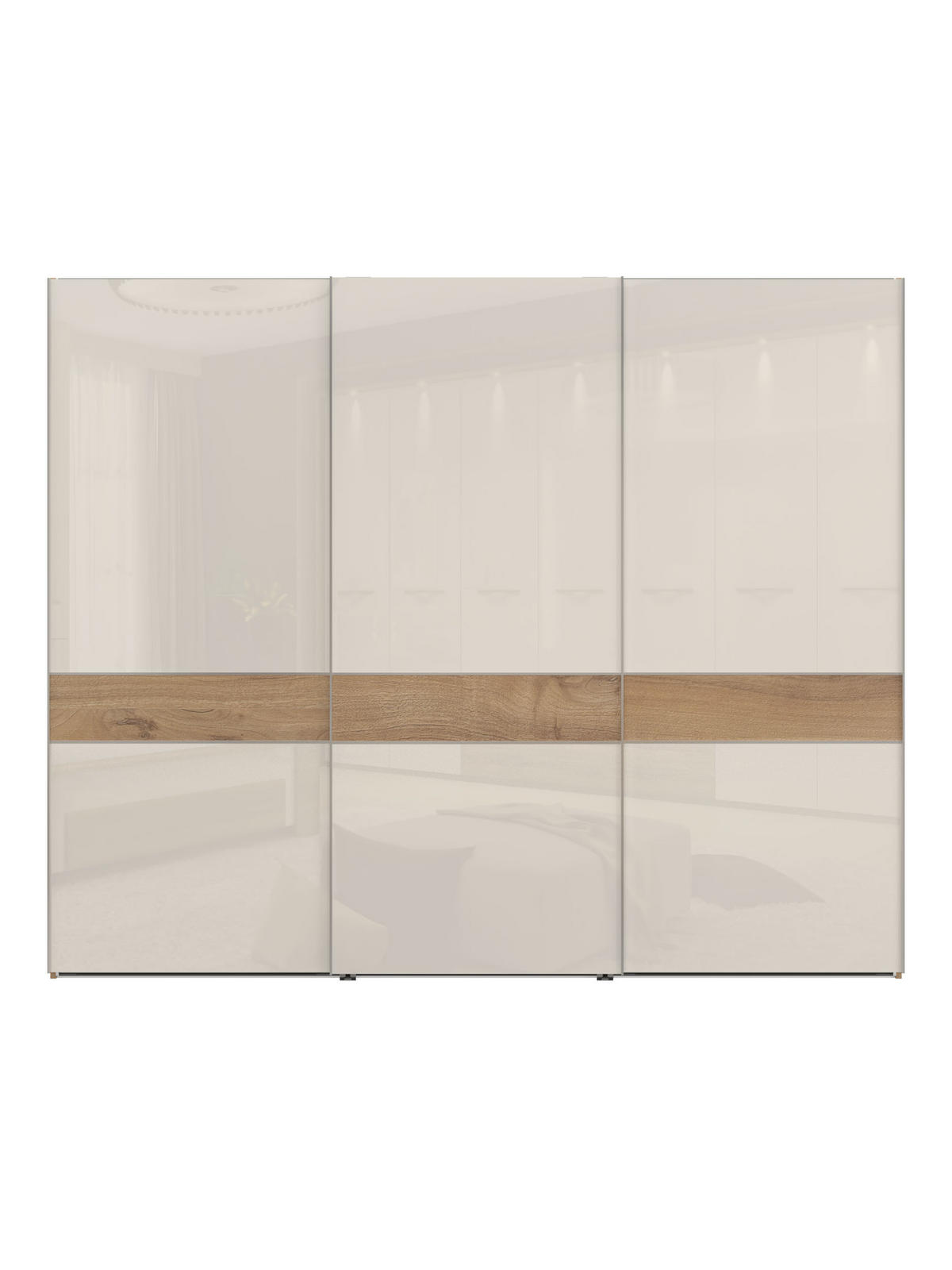 OMARA Z DRSNIMI VRATI, bež  - bež, Design, leseni material (272/224/65cm) - Hom`in