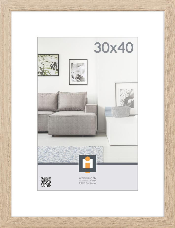 RÁM NA OBRAZY, 1 foto 30 cm x 40 cm - šedá/hnědá, Basics, plast/sklo (33,2/43,2/1,3cm)