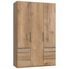 DREHTÜRENSCHRANK  in Eichefarben  - Chromfarben/Eichefarben, MODERN, Holzwerkstoff (150/236/58cm) - MID.YOU