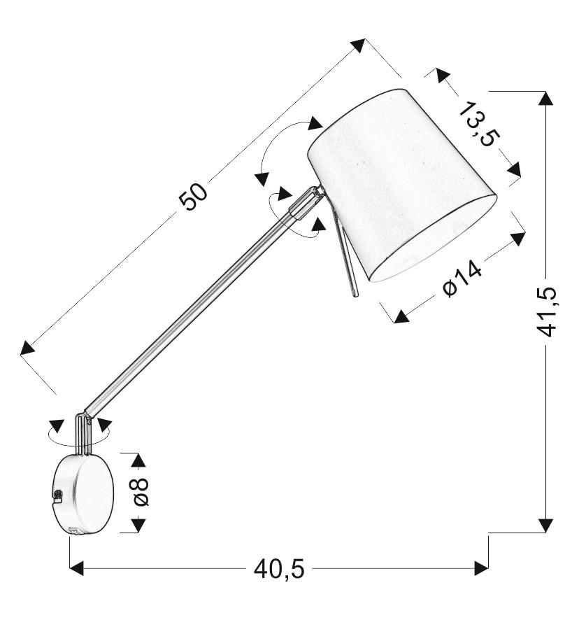 WANDLEUCHTE 14/40.5/41.5 cm   - Schwarz, Basics, Metall (14/40.5/41.5cm)
