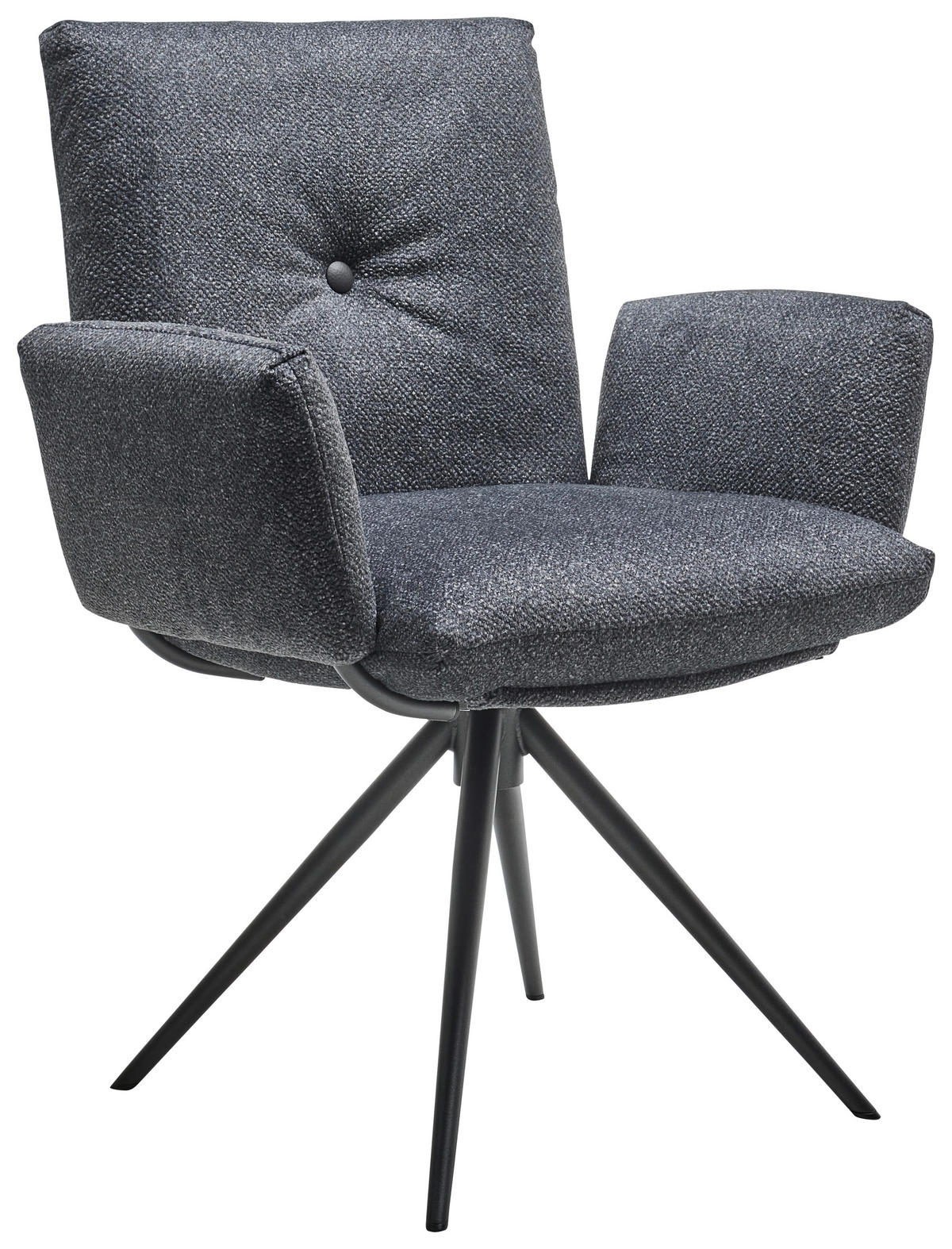 ARMLEHNSTUHL  in beflockt  - Dunkelgrau/Anthrazit, Design, Textil/Metall (70/89/68cm) - Dieter Knoll