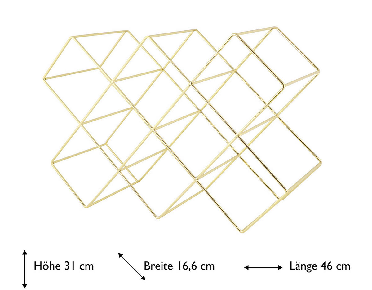 WEINREGAL  46/16,6/31 cm  - Goldfarben, Basics, Metall (46/16,6/31cm) - Echtwerk