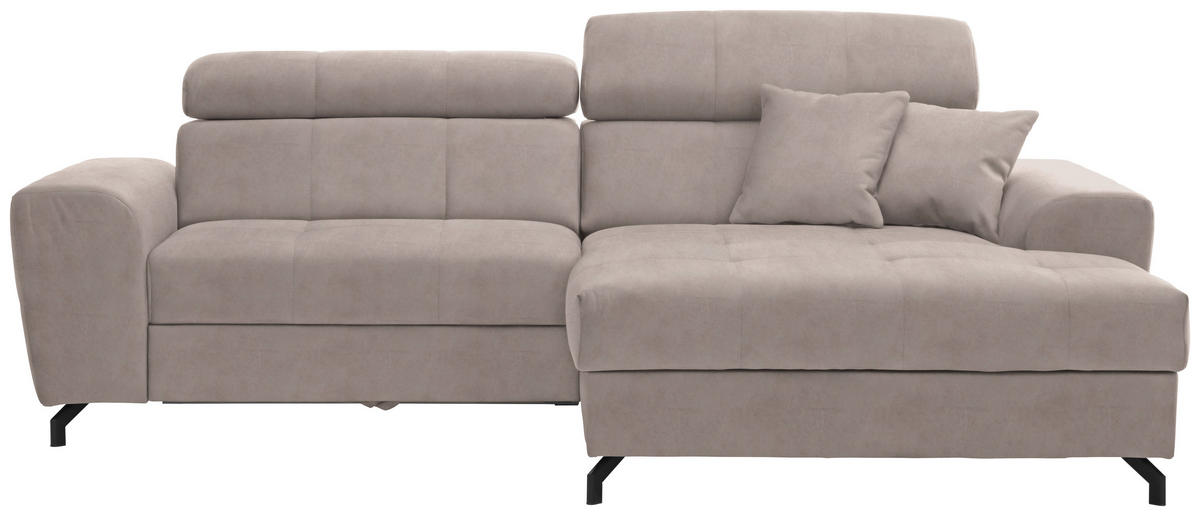 ROHOVÁ SEDACIA SÚPRAVA, textil, béžová - čierna/béžová, Design, kov/textil (267/181cm) - Carryhome
