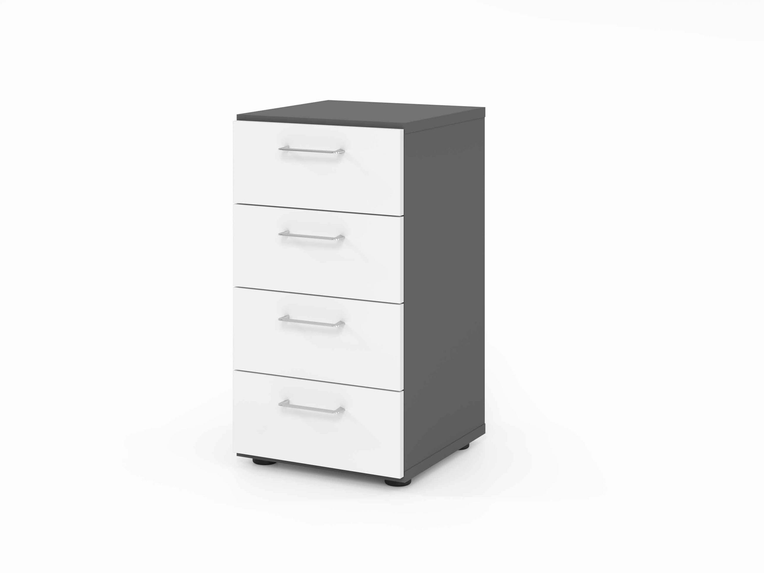 AKTENSCHRANK Graphitfarben, Weiß  - Graphitfarben/Weiß, Basics, Holzwerkstoff (40/74,8/41,7cm) - Venda