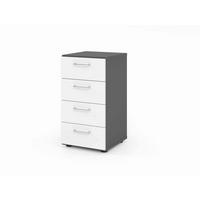 AKTENSCHRANK Graphitfarben, Weiß  - Graphitfarben/Weiß, Basics, Holzwerkstoff (40/74,8/41,7cm) - Venda