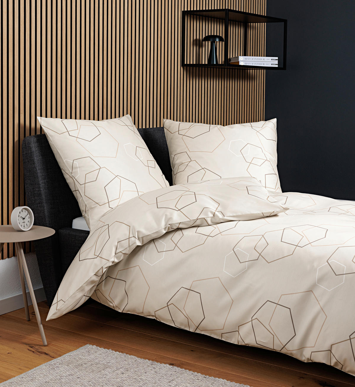 BETTWÄSCHE Makosatin 155/200 cm  - Naturfarben, Design, Textil (155/200cm) - Janine