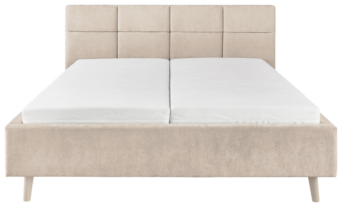 POLSTERBETT 180/200 cm,  in Beige,  - Sandfarben/Beige, KONVENTIONELL, Holz/Textil (180/200cm) - SetOne by Musterring