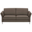 3-SITZER-SOFA Latina in Echtleder Braun   - Alufarben/Braun, Design, Leder/Metall (190/82/99cm) - Dieter Knoll