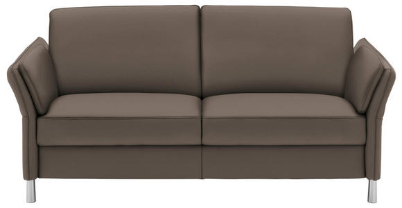3-SITZER-SOFA Latina in Echtleder Braun   - Alufarben/Braun, Design, Leder/Metall (190/82/99cm) - Dieter Knoll