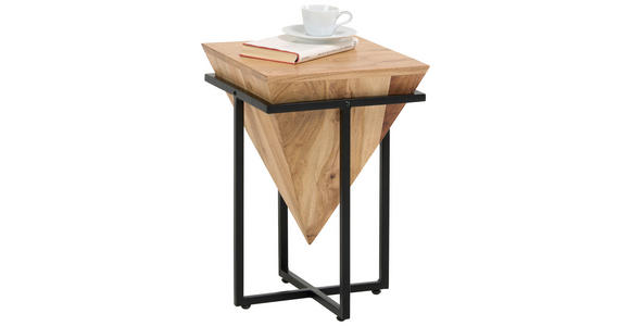 BEISTELLTISCH in Holz, Metall 31/31/45 cm  - Schwarz/Naturfarben, Trend, Holz/Metall (31/31/45cm) - Ambia Home