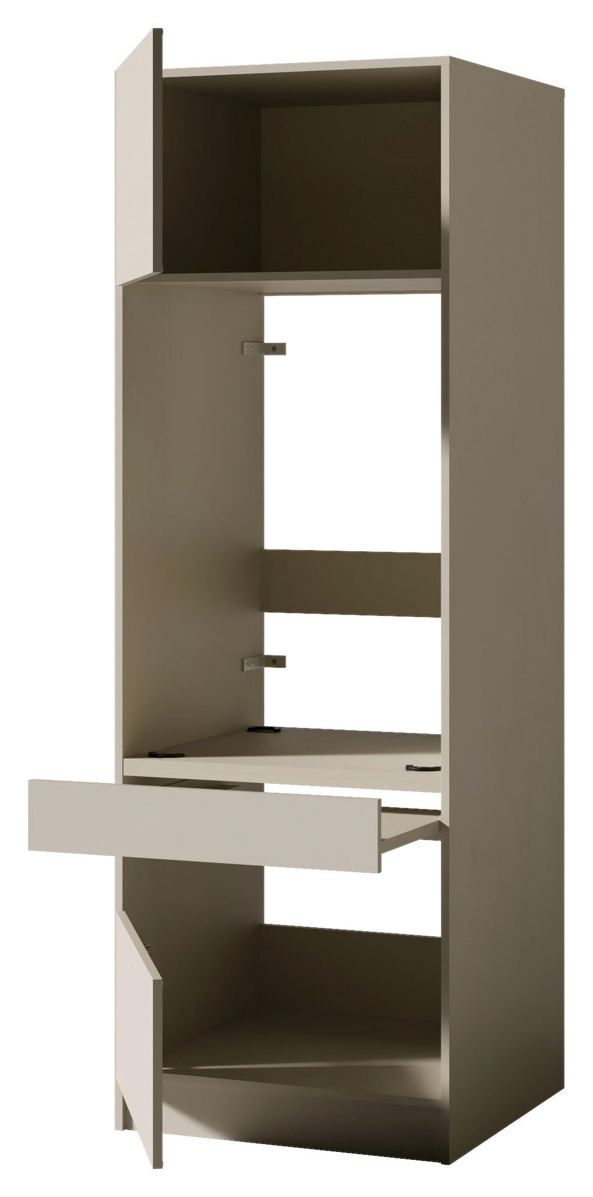 WASCHMASCHINENSCHRANK 68/200/68 cm  in Kaschmir  - Kaschmir/Schwarz, Design, Holzwerkstoff/Metall (68/200/68cm) - Milino