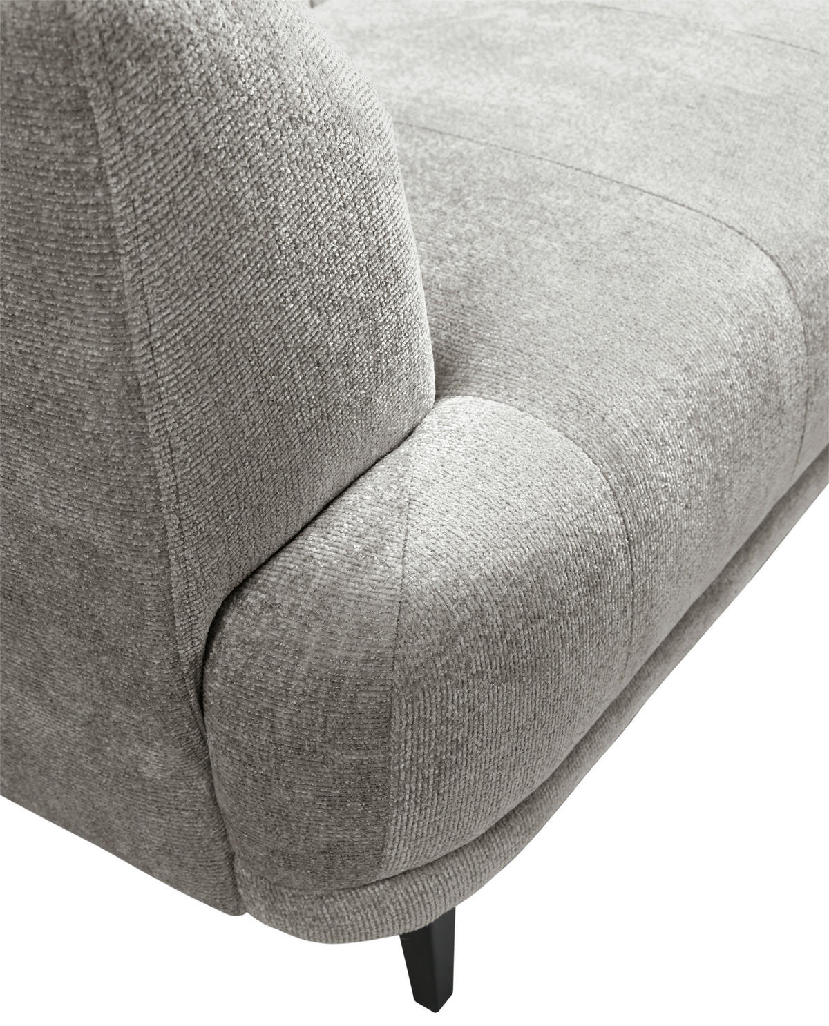 2-SITZER-SOFA in Flachgewebe Graubraun  - Graubraun/Schwarz, Design, Textil/Metall (166/77/106cm) - MID.YOU