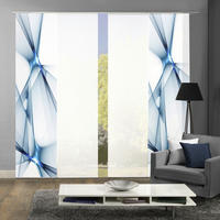 FLÄCHENVORHANG FRANKLIN, 4-TLG  4 Stück    60/245 cm  - Blau, Basics, Textil (60/245cm)