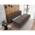 BOXSPRINGSOFA  mit Stoffauswahl, Schlafen auf Sitzhöhe Flachgewebe Dunkelbraun  - Dunkelbraun, KONVENTIONELL, Textil/Metall (204/93/100cm) - Novel