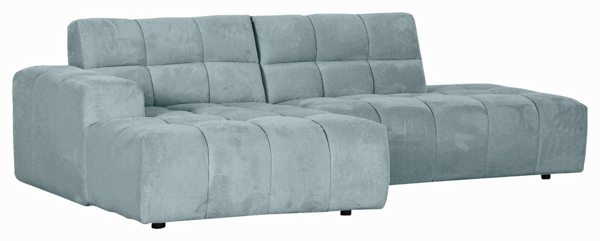 HÖRNSOFFA i plysch mintgrön  - mintgrön/svart, Klassisk, textil/plast (155/282cm) - MID.YOU