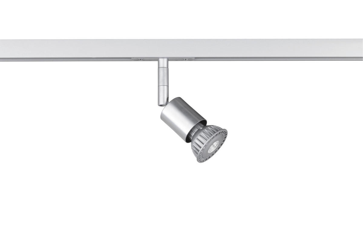 SCHIENENSYSTEM-STRAHLER - Nickelfarben, Basics, Metall (3,5/12cm) - Fischer & Honsel