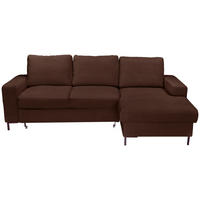 ECKSOFA Dunkelbraun Cord  - Dunkelbraun/Schwarz, KONVENTIONELL, Textil/Metall (240/150cm) - Carryhome